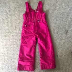Girls Obermeyer pink ski/snow bib size 5